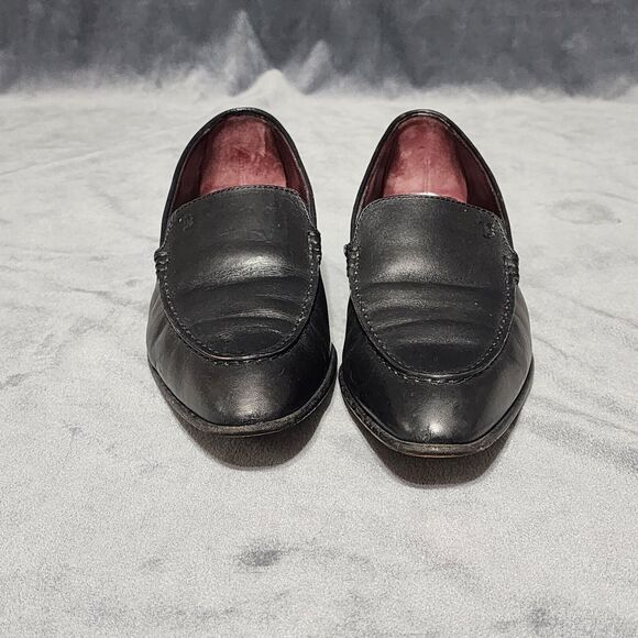 Tod's Loafer Shoes Women's 7 Black Leather Pointed Toe Low Heels Italy - Picture 3 of 15